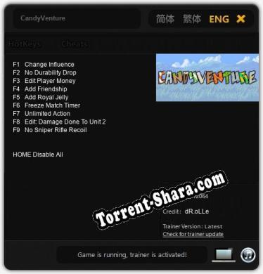 Трейнер для CandyVenture [v1.0.1]