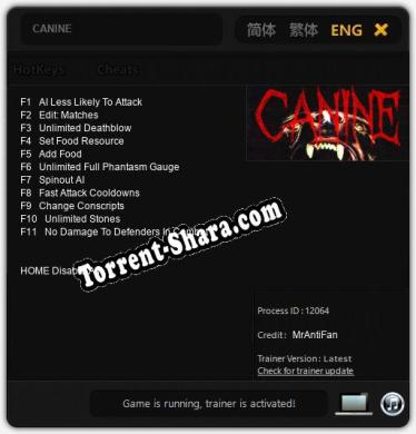 CANINE: Трейнер +11 [v1.3]