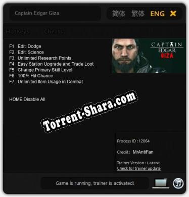 Трейнер для Captain Edgar Giza [v1.0.4]
