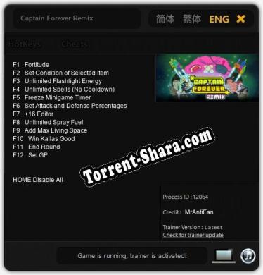 Трейнер для Captain Forever Remix [v1.0.5]