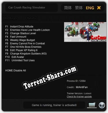 Car Crush Racing Simulator: ТРЕЙНЕР И ЧИТЫ (V1.0.80)