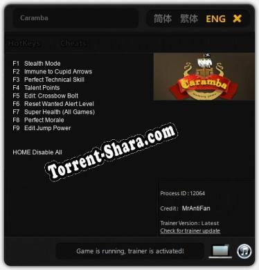 Caramba: ТРЕЙНЕР И ЧИТЫ (V1.0.3)