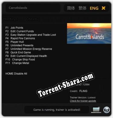 Трейнер для CarrotIslands [v1.0.2]