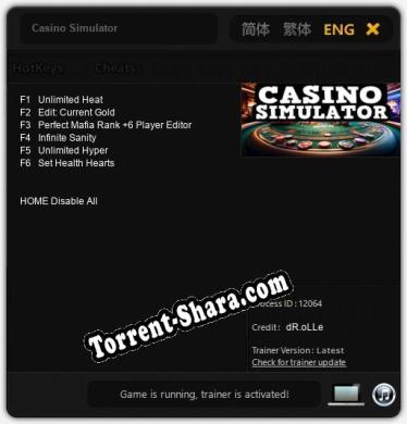 Трейнер для Casino Simulator [v1.0.3]