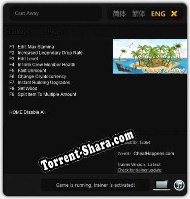 Cast Away: Трейнер +9 [v1.7]