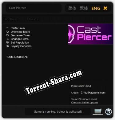 Cast Piercer: Читы, Трейнер +6 [CheatHappens.com]