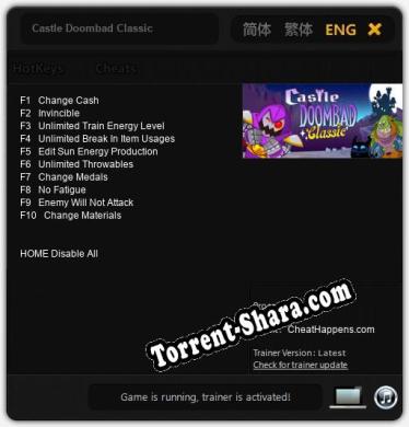 Castle Doombad Classic: Читы, Трейнер +10 [CheatHappens.com]