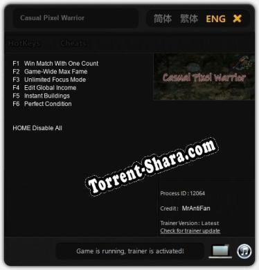 Casual Pixel Warrior: Трейнер +6 [v1.3]