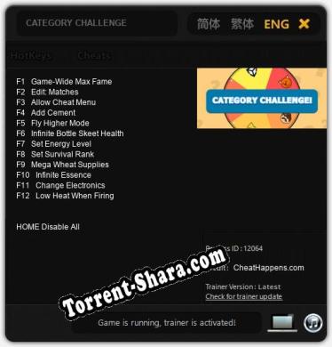 Трейнер для CATEGORY CHALLENGE [v1.0.9]