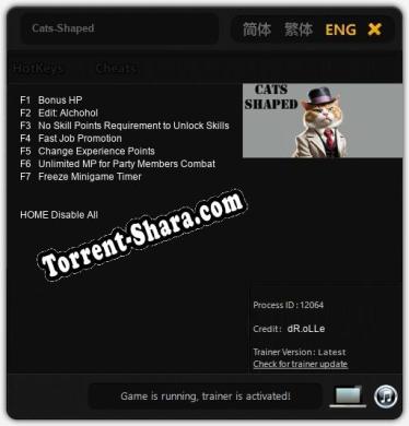 Трейнер для Cats-Shaped [v1.0.9]