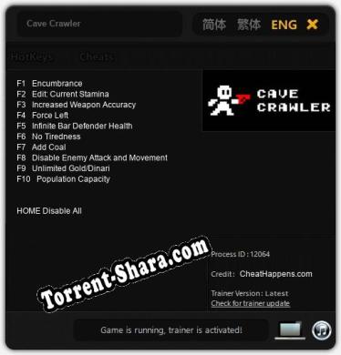 Cave Crawler: ТРЕЙНЕР И ЧИТЫ (V1.0.35)