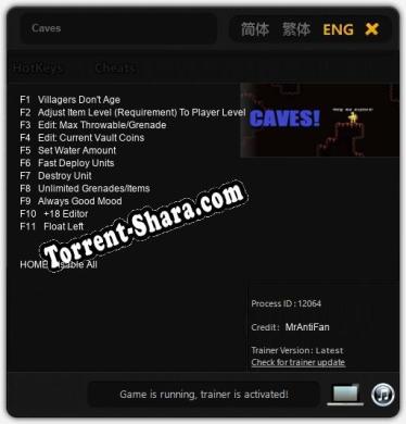 Caves: Читы, Трейнер +11 [MrAntiFan]
