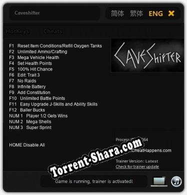 Трейнер для Caveshifter [v1.0.3]