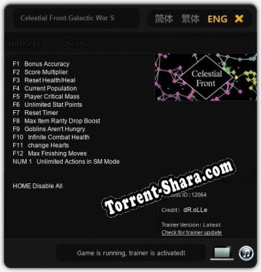 Celestial Front Galactic War Sim: Читы, Трейнер +13 [dR.oLLe]