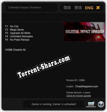 Celestial Impact Invasion: Читы, Трейнер +5 [CheatHappens.com]