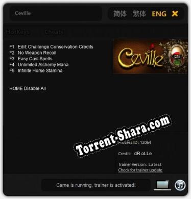 Трейнер для Ceville [v1.0.7]