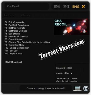 Cha Recoil: Читы, Трейнер +12 [dR.oLLe]