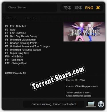 Трейнер для Chaos Starter [v1.0.7]