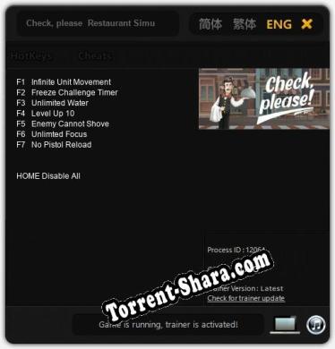 Check, please  Restaurant Simulator: Читы, Трейнер +7 [FLiNG]