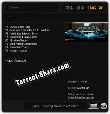 Chicken: Трейнер +8 [v1.3]