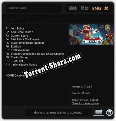 Chickenauts: Трейнер +11 [v1.6]