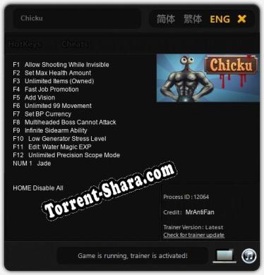 Chicku: ТРЕЙНЕР И ЧИТЫ (V1.0.10)