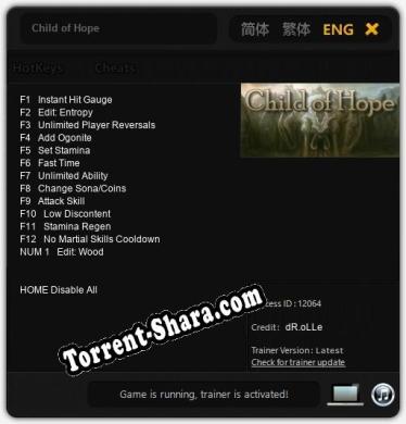Child of Hope: Читы, Трейнер +13 [dR.oLLe]