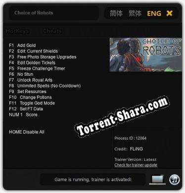Choice of Robots: Трейнер +13 [v1.5]
