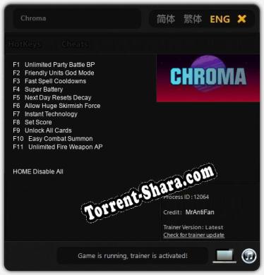 Chroma: Читы, Трейнер +11 [MrAntiFan]