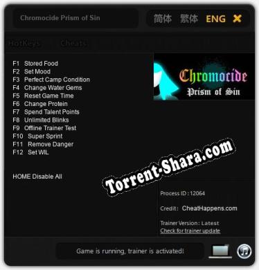 Chromocide Prism of Sin: Трейнер +12 [v1.9]