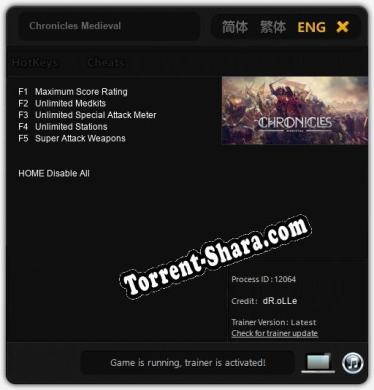 Chronicles Medieval: ТРЕЙНЕР И ЧИТЫ (V1.0.13)