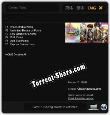 Трейнер для Chrono Tales [v1.0.3]