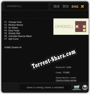 CIPHERCELL: ТРЕЙНЕР И ЧИТЫ (V1.0.31)