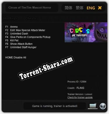 Circus of TimTim Mascot Horror Game: Трейнер +7 [v1.6]