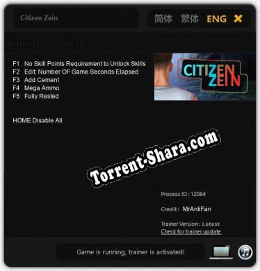 Citizen Zein: Трейнер +5 [v1.1]