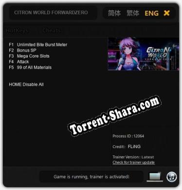 CITRON WORLD FORWARDZERO: Читы, Трейнер +5 [FLiNG]
