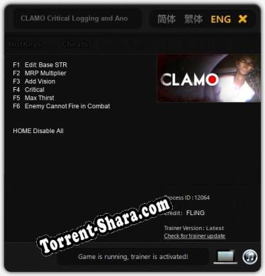 CLAMO Critical Logging and Anomaly Monitoring Operation: Читы, Трейнер +6 [FLiNG]