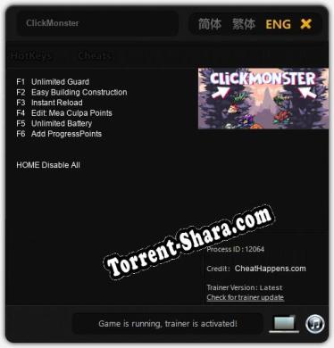 ClickMonster: ТРЕЙНЕР И ЧИТЫ (V1.0.72)