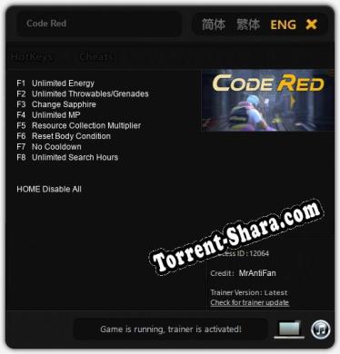 Трейнер для Code Red [v1.0.7]