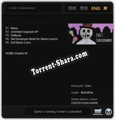 Coils Containment: Трейнер +5 [v1.9]