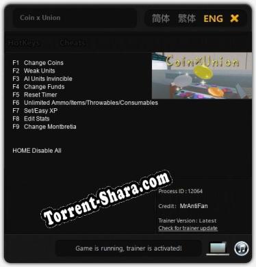 Coin x Union: Читы, Трейнер +9 [MrAntiFan]