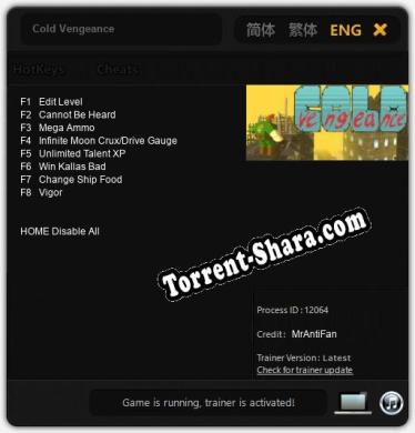 Cold Vengeance: Трейнер +8 [v1.2]
