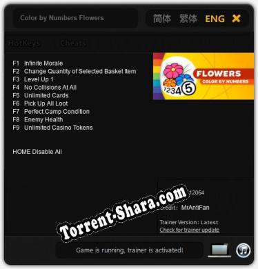 Трейнер для Color by Numbers Flowers [v1.0.6]