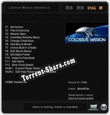 Colossus Mission adventure in space, arcade game: ТРЕЙНЕР И ЧИТЫ (V1.0.93)