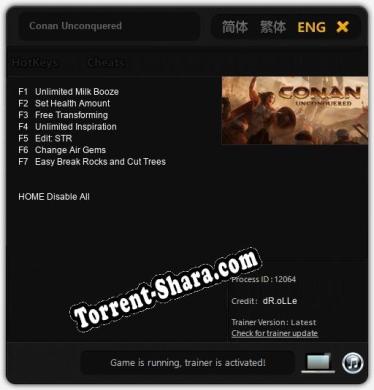 Conan Unconquered: Трейнер +7 [v1.8]