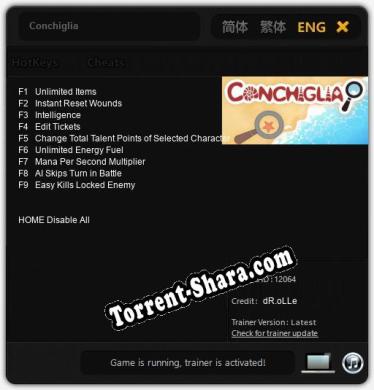 Трейнер для Conchiglia [v1.0.5]
