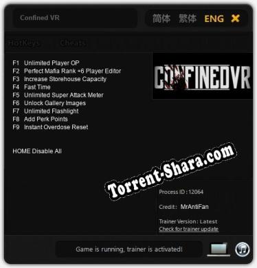 Confined VR: Читы, Трейнер +9 [MrAntiFan]