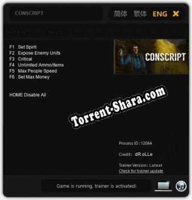 CONSCRIPT: Читы, Трейнер +6 [dR.oLLe]