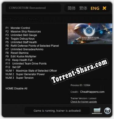 CONSORTIUM Remastered: Читы, Трейнер +15 [CheatHappens.com]