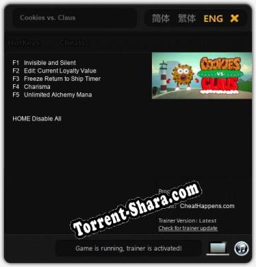 Cookies vs. Claus: Читы, Трейнер +5 [CheatHappens.com]